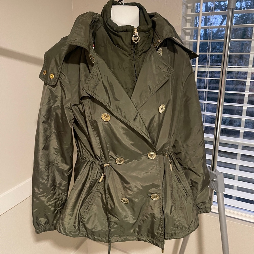 Olive Green Double-Breasted Women's Jacket